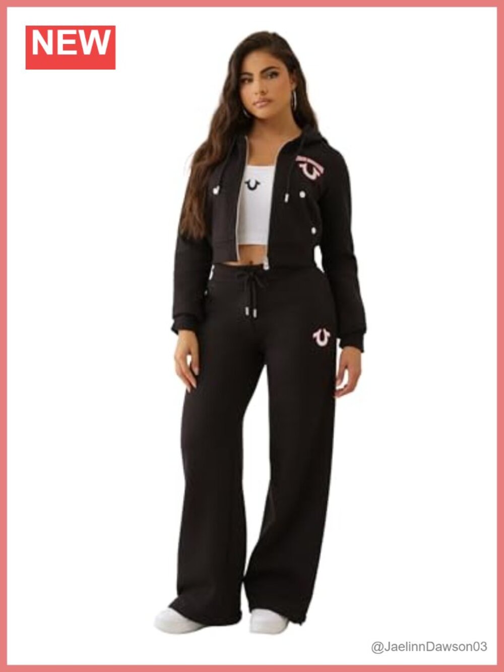 Embroidered Shrunken Zip Hoodie Cropped Fleece Womens Activewear